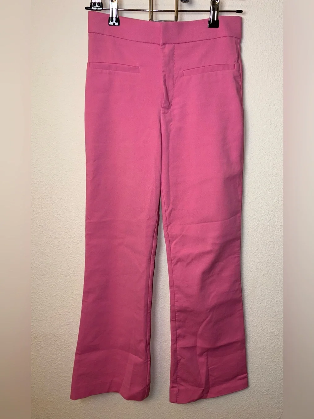 Zara Pink Boot-Cut High-Rise Pants - Picture 2 of 5